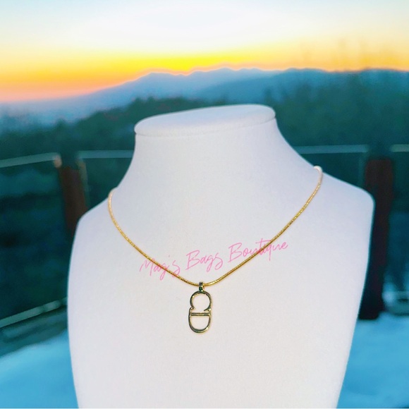 Dior: CD Logo Y2K Necklace (Gold) - Picture 10 of 10